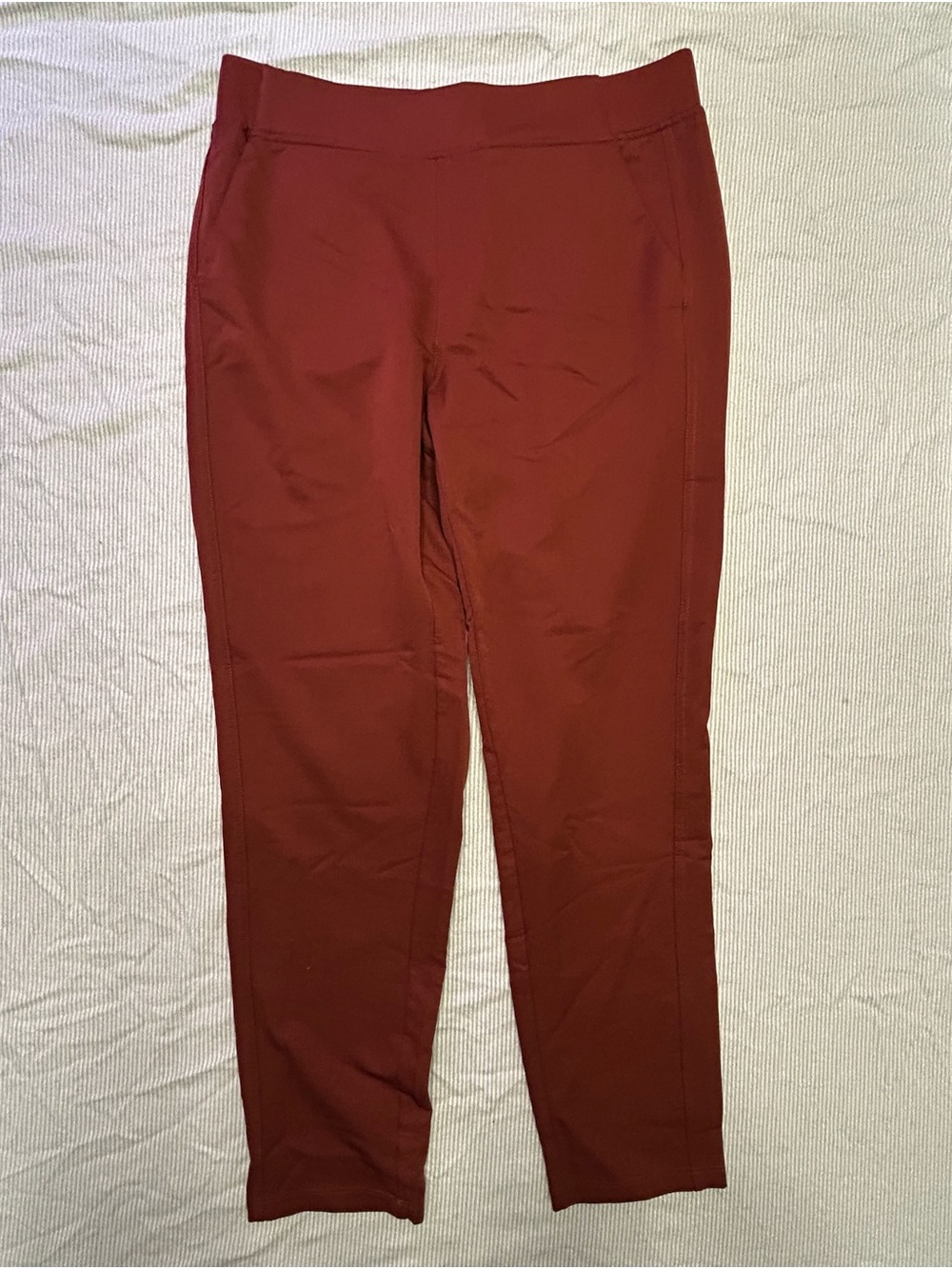 Slim Ponte Knit Pants in Deep Wine